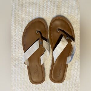 Tommy Bahama Tan and Cream Sandals for Effortless Style